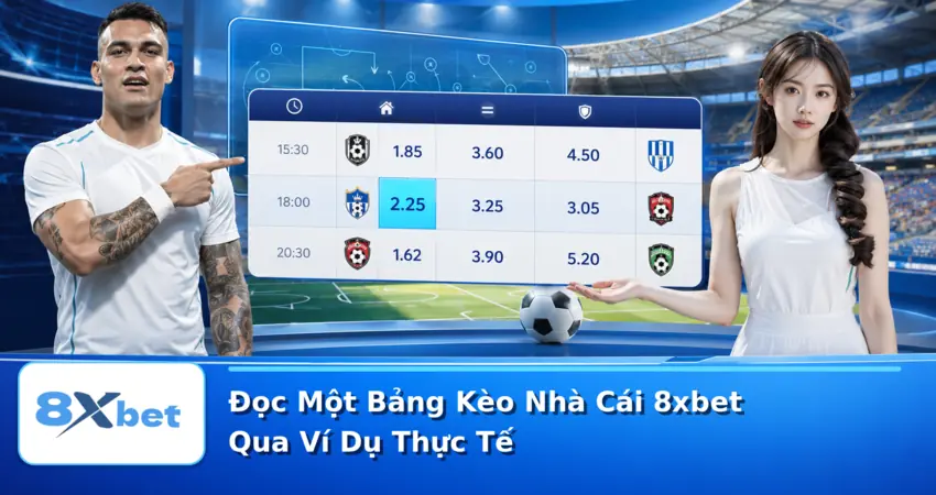 Đọc Một Bảng Kèo Nhà Cái 8xbet Qua Ví Dụ Thực Tế